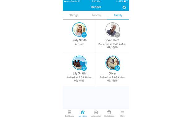 Samsung SmartThings Home Monitoring Kit (2018) Geofencing lets you turn devices on based on who's home