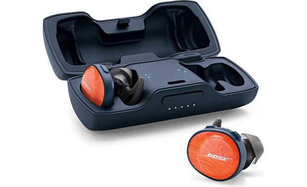 Bose® SoundSport® Free wireless headphones Included charging case banks 10 hours of power to recharge headphones