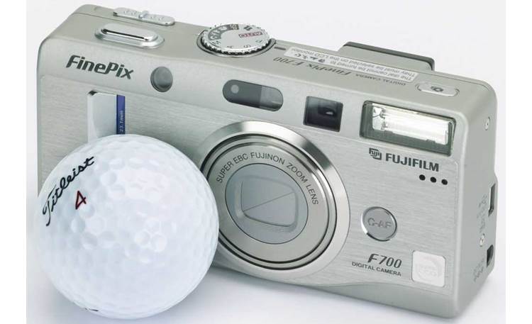 Fujifilm FinePix F700 With golf ball (for scale)