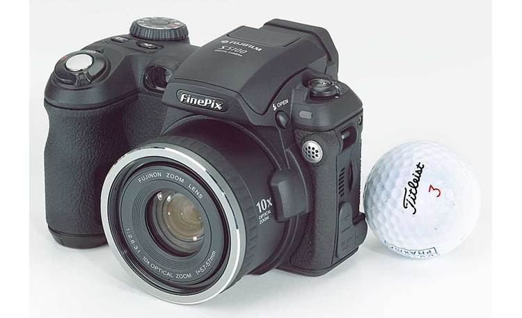 Fujifilm FinePix S5100 With golf ball (for scale)