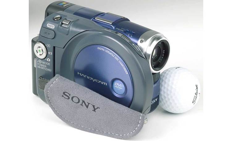 Sony DCR-DVD101 With golf ball (for scale)
