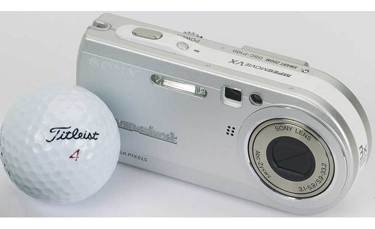 Sony DSC-P100 Shown with golf ball (for scale)