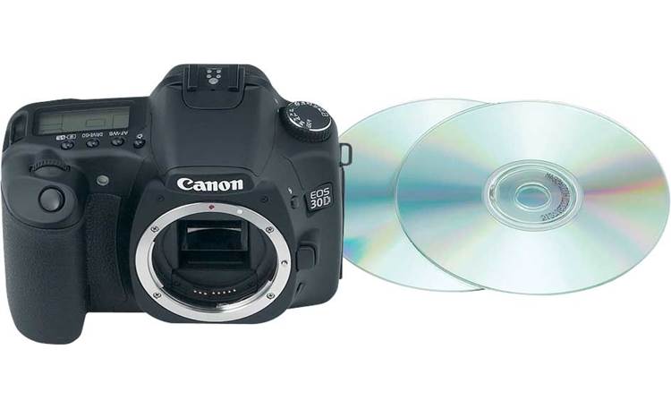 Canon EOS 30D Digital SLR Body with CDs<br>(for scale)
