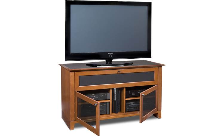 BDI Novia Series 8428 Cherry - bottom doors open<br>(TV and A/V components not included)