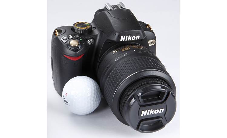 Nikon D60 Black Gold Special Edition Kit With golf ball for scale