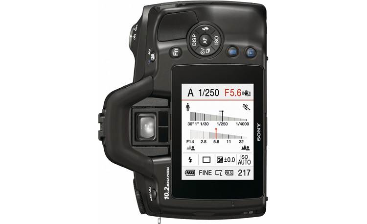 Sony Alpha DSLR-A230 Two-lens Kit Back (menu displayed vertically)