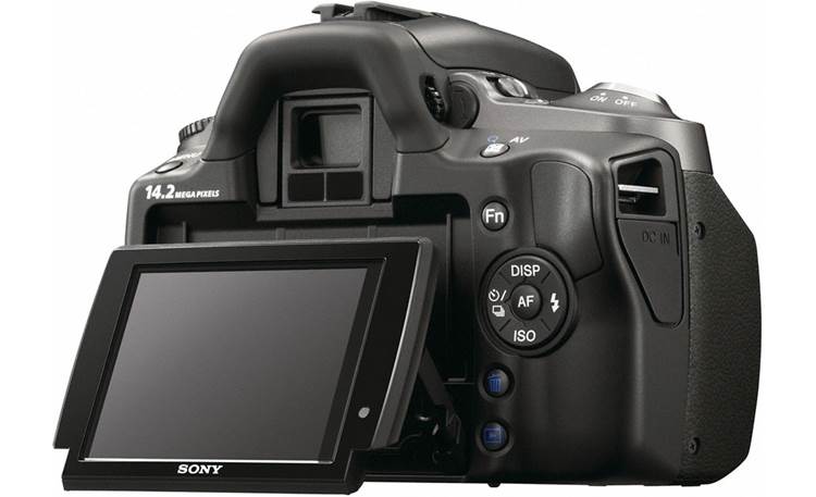 Sony Alpha DSLR-A380 Two-lens Kit LCD (angled up)