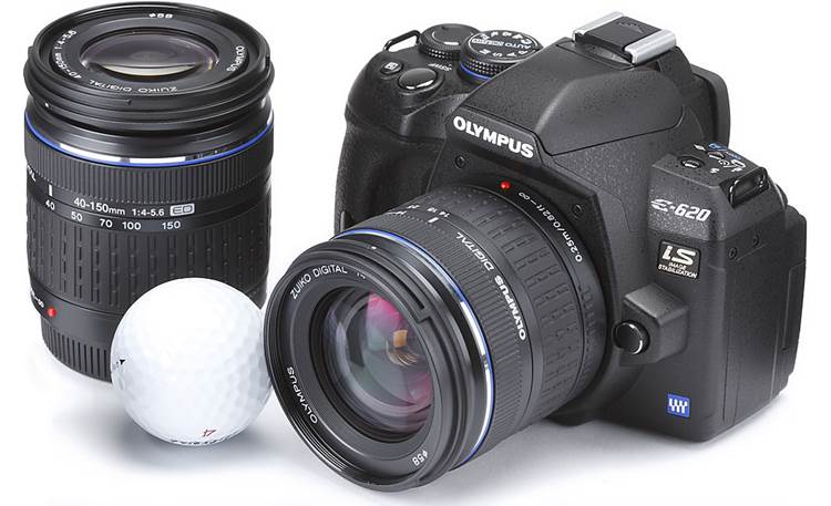 Olympus E-620 Two-lens Kit With golf ball for scale