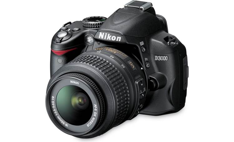 Nikon D3000 Kit Front (with 18-55mm lens attached)