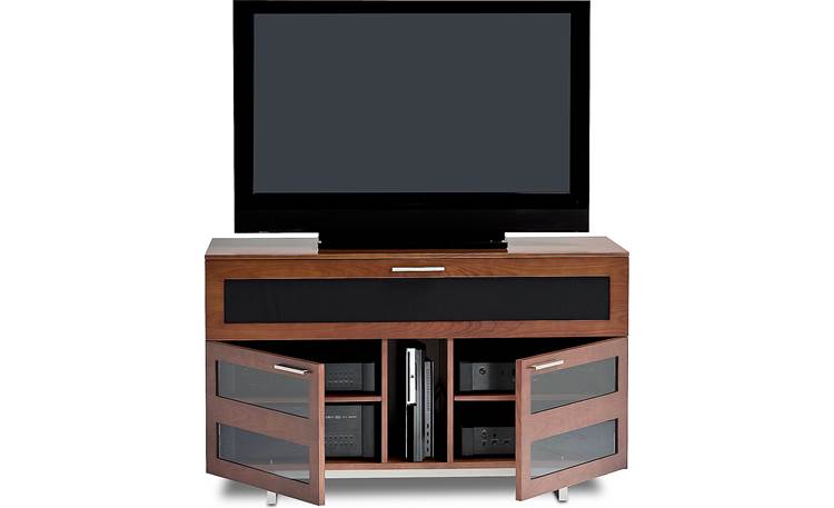 BDI Avion 8928 Series II Natural Cherry - lower compartments detail (TV and components not included)