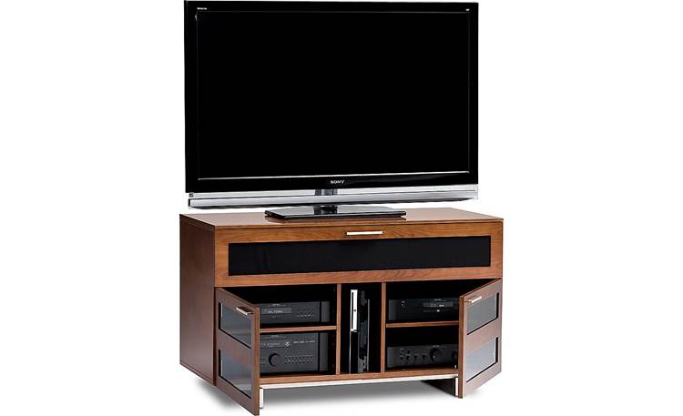 BDI Avion 8928 Series II Natural Cherry - bottom compartments detail (TV and components not included)