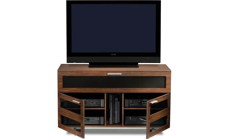 BDI Avion 8928 Series II Chocolate Stained Walnut w/doors open (TV, components and media not included)