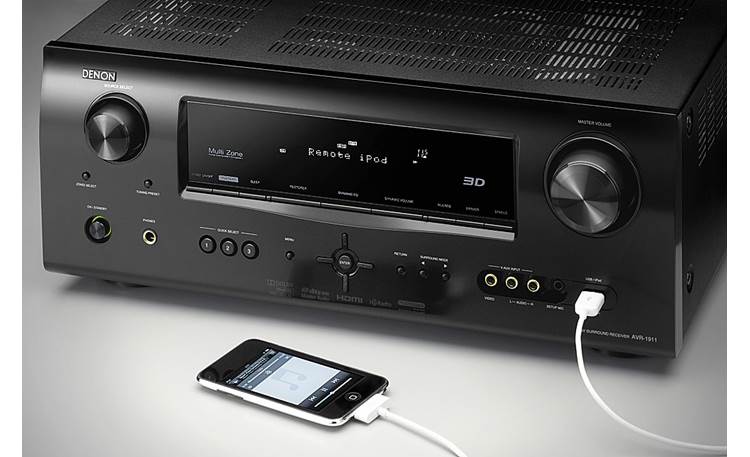 Denon AVR-1911 Receiver with iPod connected (iPod not included)