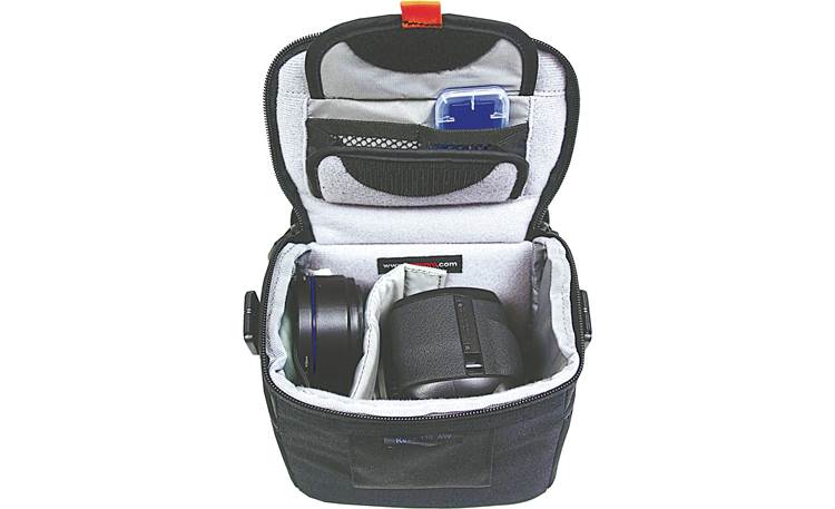 Lowepro Rezo™ 110 AW Open - shown with camera and accessories (not included)