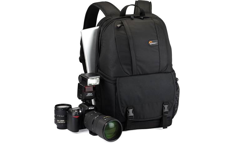 Lowepro Fastpack™ 250 Shown with laptop, camera, and accessories (not included)