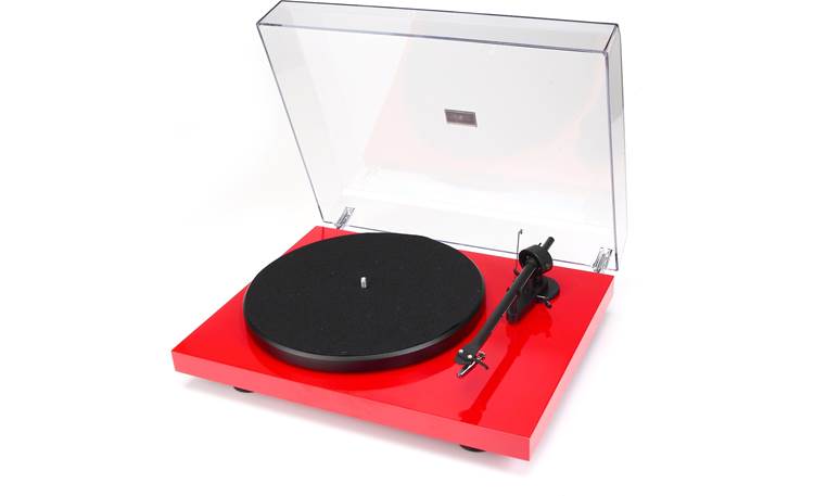 Pro-Ject Debut III Gloss red (dustcover open)