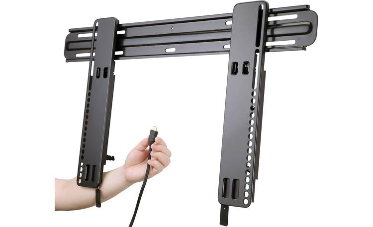 Sanus VLT14 ClickStands extended to facilitate connecting cable to TV