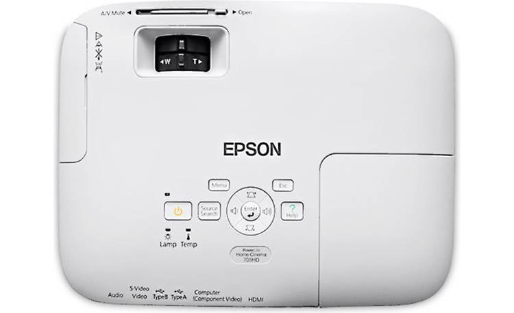 Epson PowerLite® Home Cinema 705HD Top view with controls