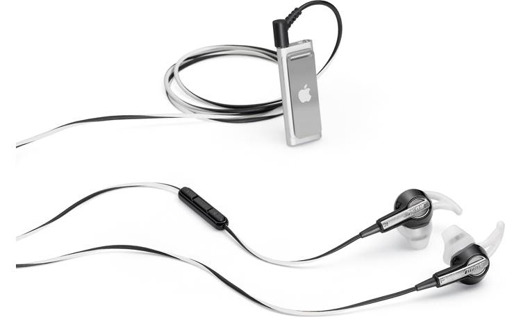 Bose® MIE2i mobile headset Connected to an iPod shuffle® (iPod shuffle not included)
