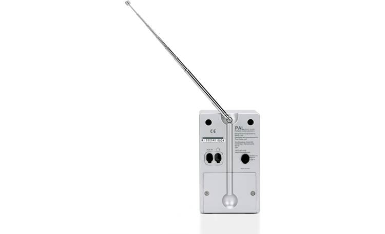 Tivoli Audio iPAL White/Silver, back w/antenna extended