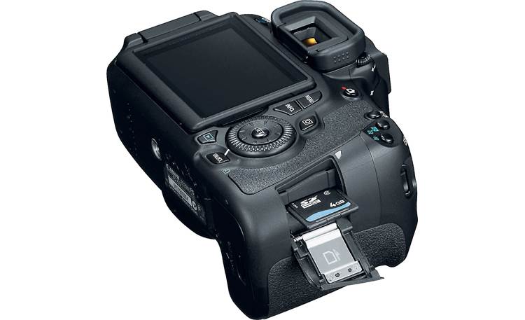 Canon EOS 60D Kit Angled view with memory card door open