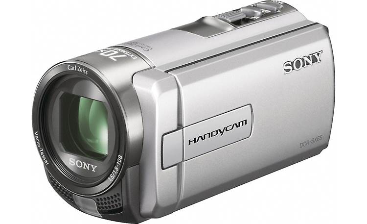 Sony Handycam® DCR-SX65 Angled view (Silver)
