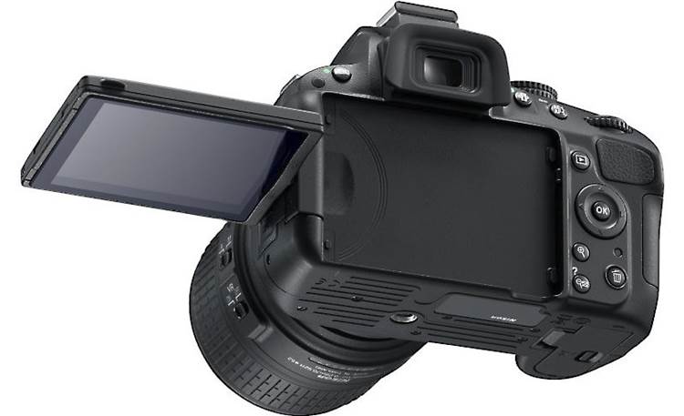 Nikon D5100 Kit Back (angled view with LCD screen extended)