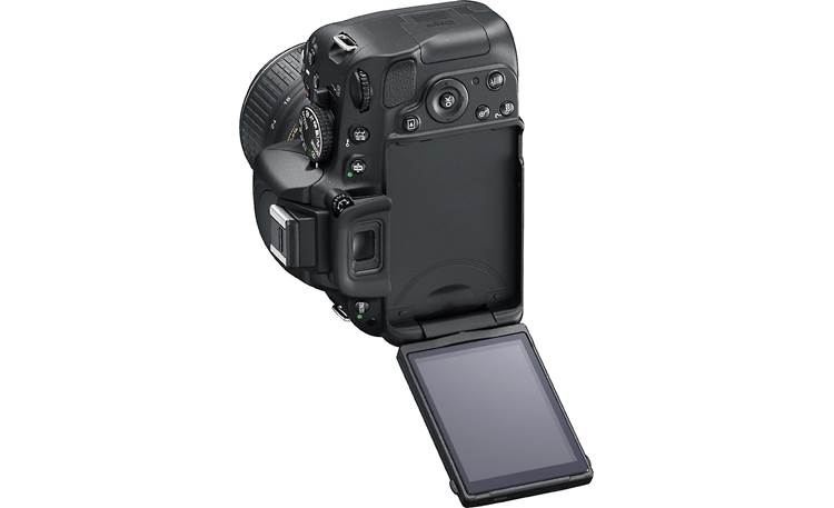 Nikon D5100 Kit Camera in vertical orientation with LCD screen partially extended