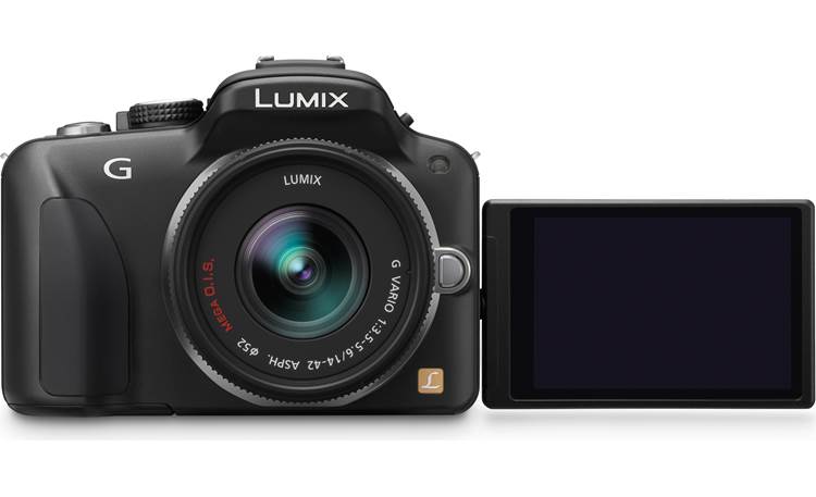 Panasonic DMC-G3K Kit Front (with LCD touchscreen extended and rotated forward)