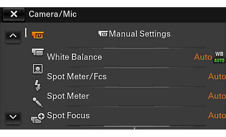 Sony Handycam® HDR-CX700V Manual settings