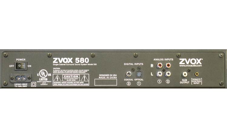 ZVOX SoundBase 580 Back