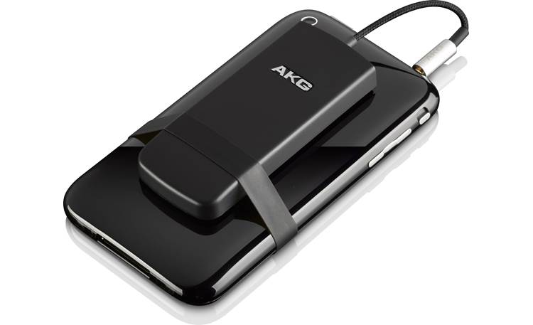 AKG K 840 KL Wireless transmitter attached to portable music player