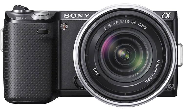 Sony Alpha NEX-5N Front view, with lens, straight-on