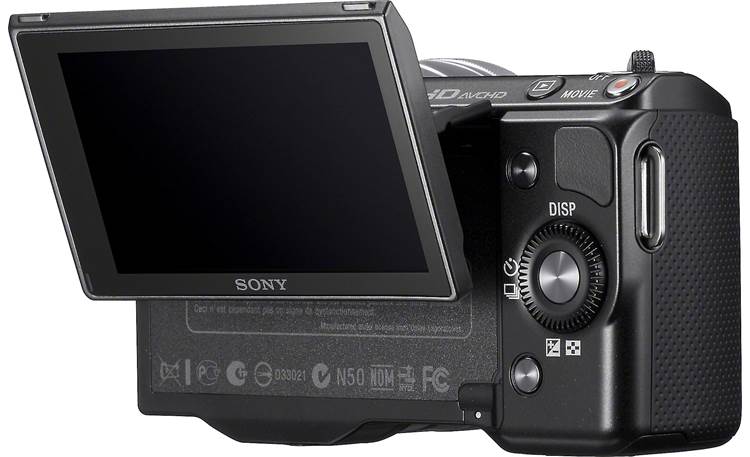 Sony Alpha NEX-5N Back 3/4 angle, display angled downward