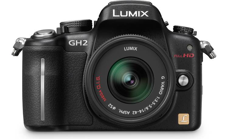Panasonic Lumix DMC-GH2K Kit Front view, with lens, straight-on