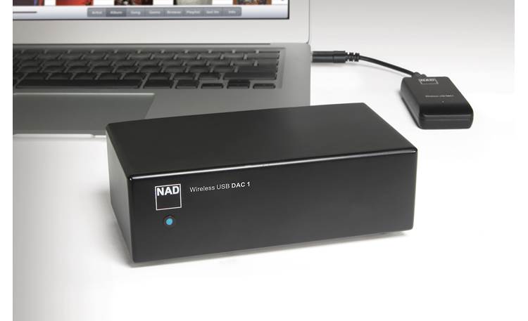 NAD DAC 1 Shown with USB transmitter connected to laptop computer