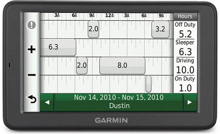 Garmin dēzl™ 560LMT Keep track of your time behind the wheel
