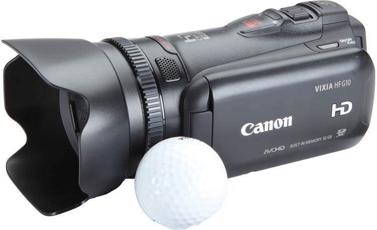 Canon VIXIA HF G10 Size comparison to golf ball