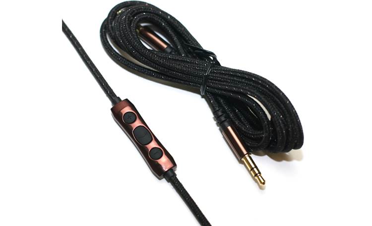 Klipsch Mode M40 Remote/microphone cable pictured next to standard cable