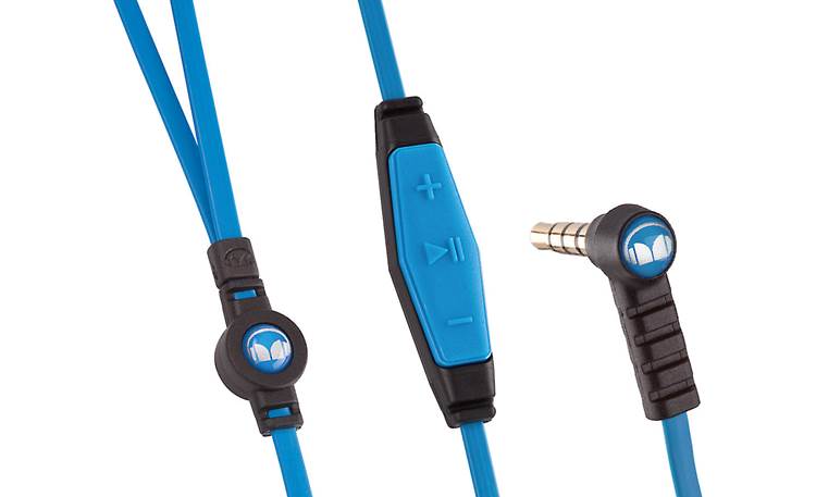 Monster® iSport Immersion Headphone cable junction, in-line remote/mic, and angled miniplug (blue)