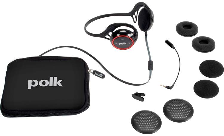 Polk Audio UltraFit 2000 Shown with included accessories (Black and Red)