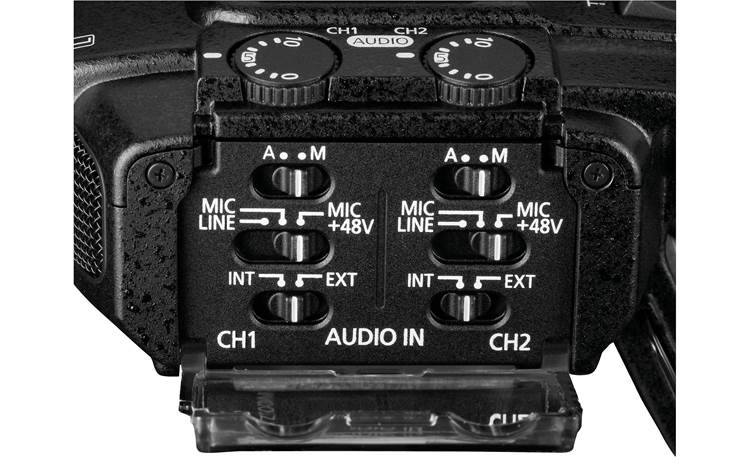Canon XF100 High Definition Camcorder Audio input control panel