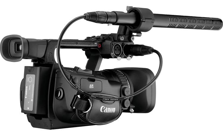 Canon XF105 High Definition Camcorder with optional shotgun microphone mounted (not included)