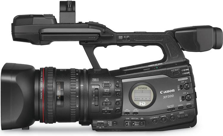 Canon XF300 High Definition Camcorder Left side view