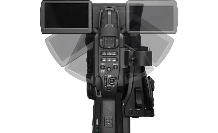 Canon XF300 High Definition Camcorder Top view, showing possible LCD display positioning