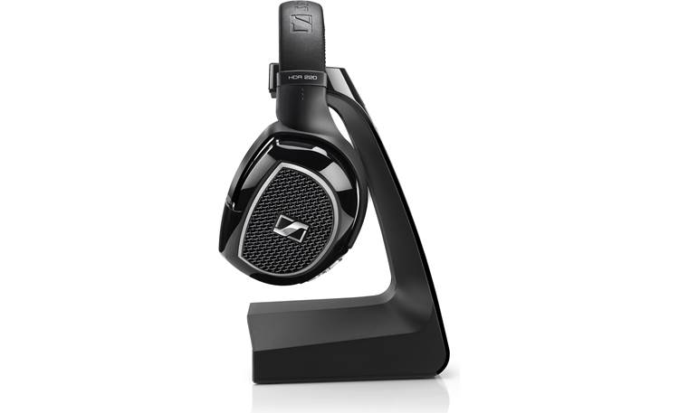 Sennheiser RS 220 Side view of headphones and docking station