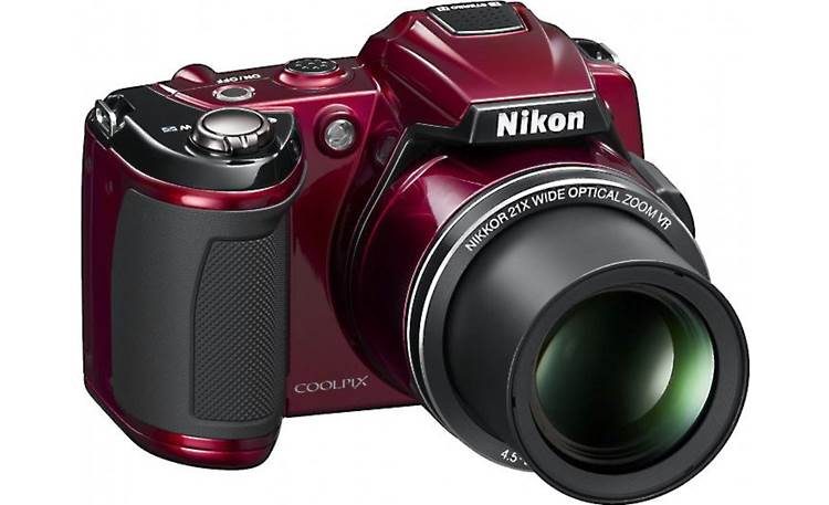 Nikon Coolpix L120 Front - Red - Zoomed Out