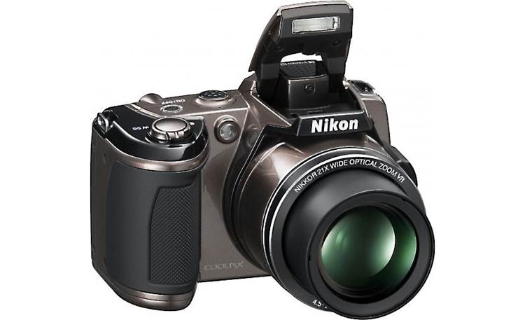 Nikon Coolpix L120 Front - Bronze - Flash