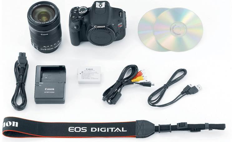 Canon EOS Rebel T3i Kit Shown with included accessories