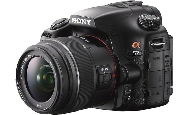 Sony Alpha SLT-A57 Kit Front, 3/4 view